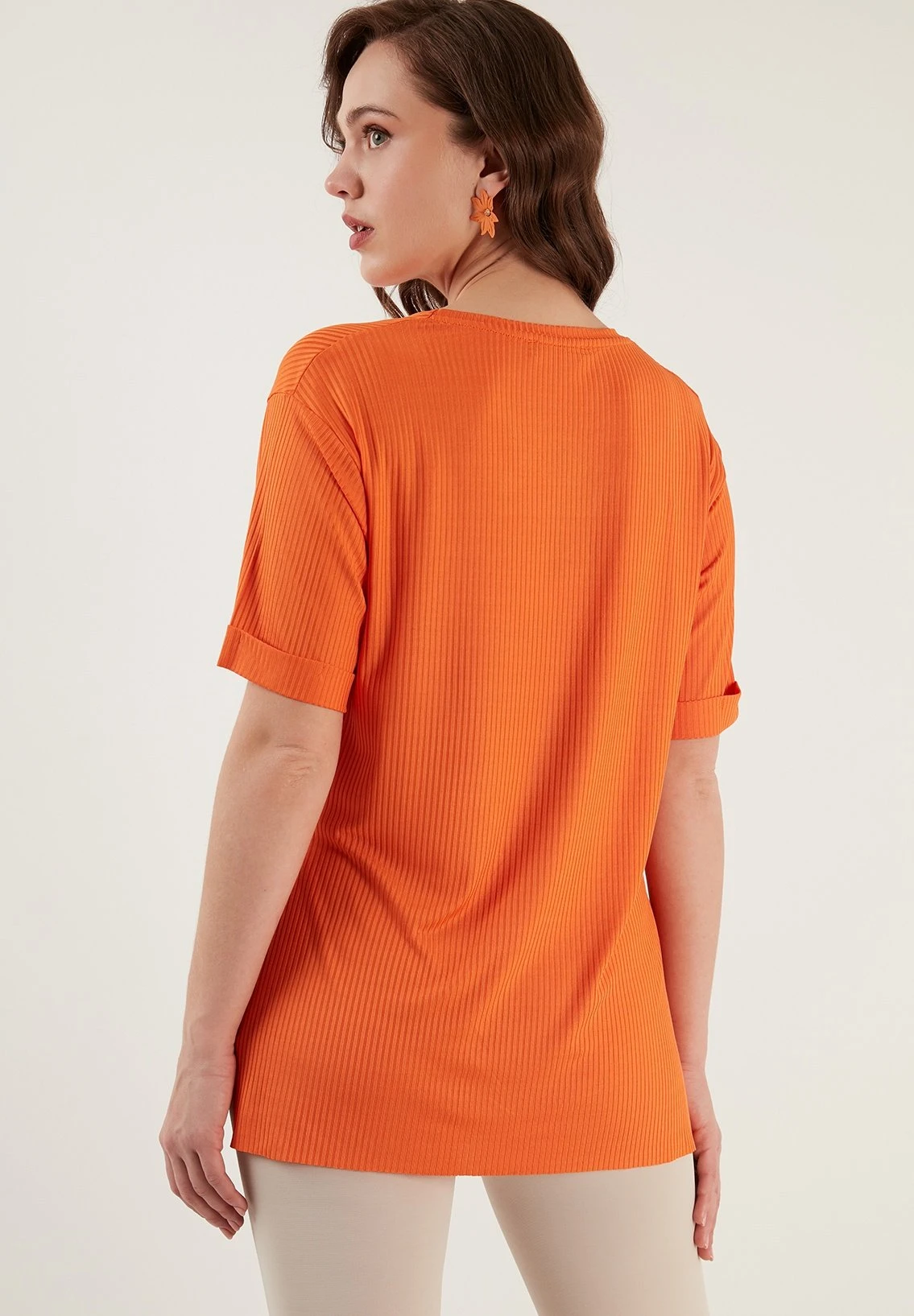 LELA Slim Fit - Blouse - Orange 4 LELA Slim Fit - Blouse - Orange - Afbeelding 2