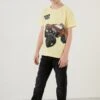 LELA Regular Fit - T-Shirt Print - Yellow -Lela eec2c6630f3545aebc67f42fd0c30cbf