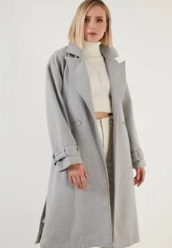 LELA Regular Fit - Trenchcoat - Grey Melange