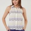 LELA Regular Fit - Overhemdblouse - White Purple -Lela f28eca34048e48aab26ccf1dfbd59a91