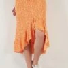 LELA Midi - A-Lijn Rok - Orange -Lela f2eec961427644eb9c456e1c9e549e7b