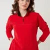 LELA Slim Fit - Fleece Trui - Red -Lela f390257d8f044da1aeb6fb9525f9dc54