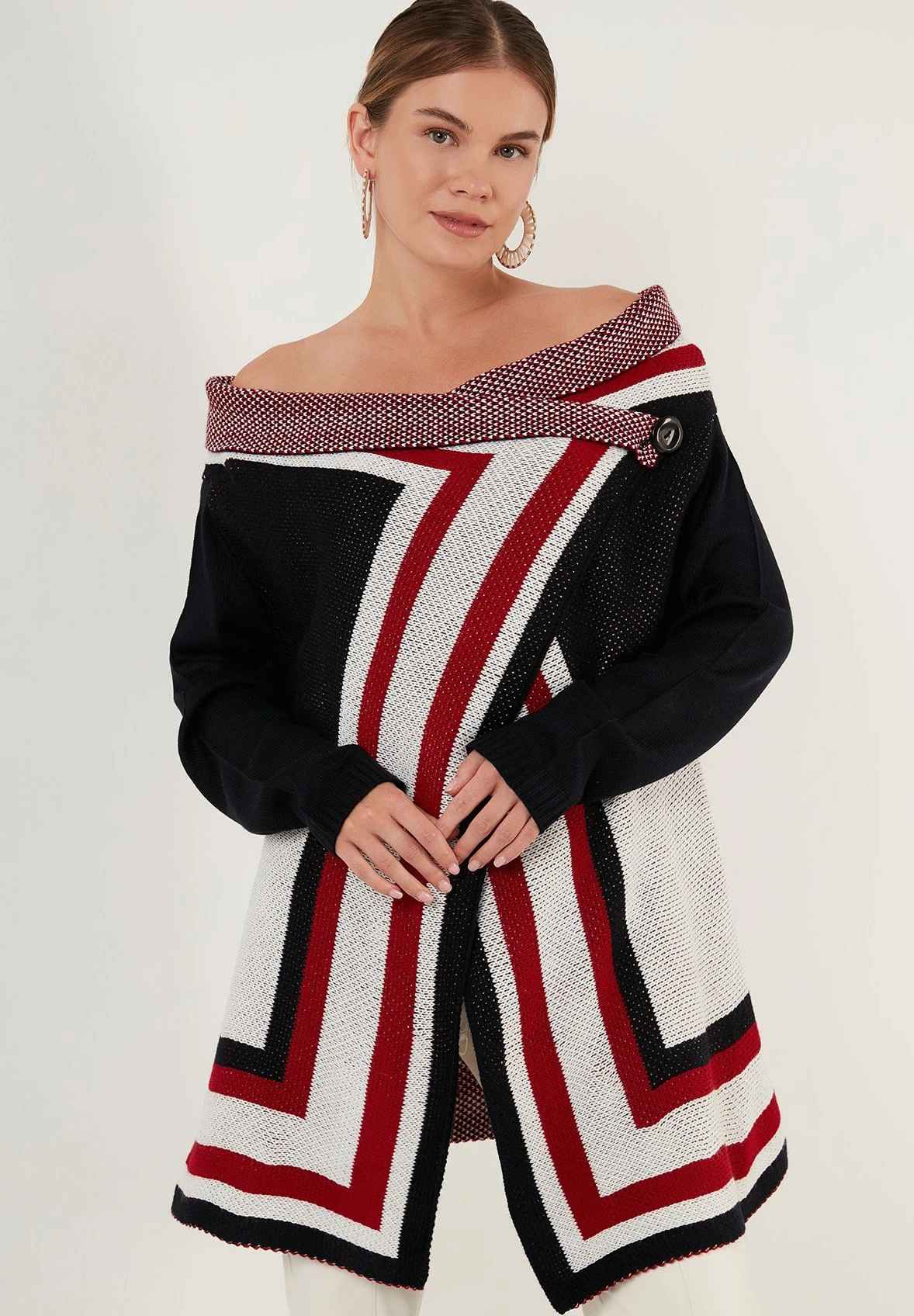 LELA Regular Fit - Vest - Dblue/Ecru/Red 3 LELA Regular Fit - Vest - Dblue/Ecru/Red