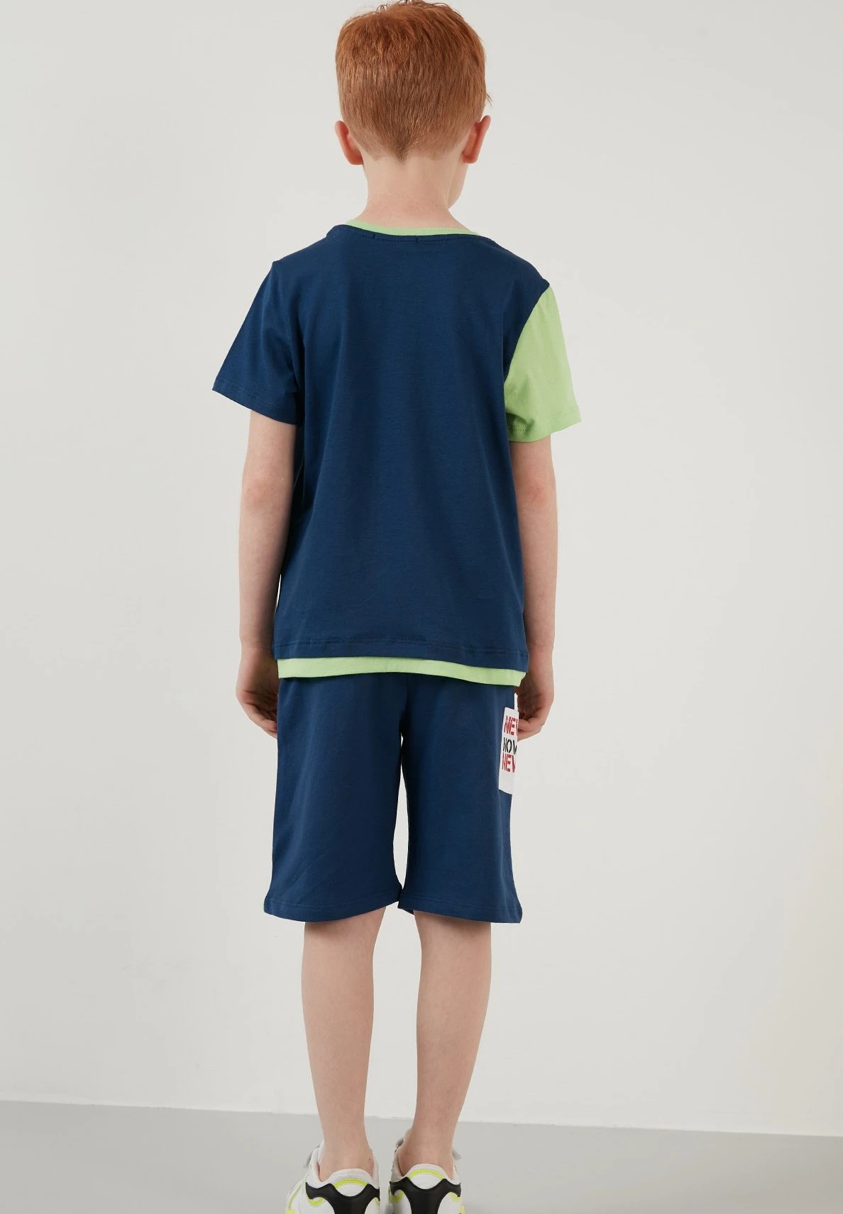 LELA Regular Fit T-Shirt And Shorts - Trainingspak - Dark Blue/Light Green 6 LELA Regular Fit T-Shirt And Shorts - Trainingspak - Dark Blue/Light Green - Afbeelding 4