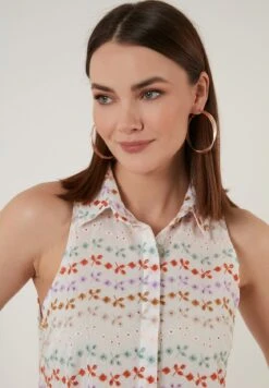 LELA Regular Fit - Overhemdblouse - White Lilac -Lela f9dc884af8ac4119a66b2d81bdbca782