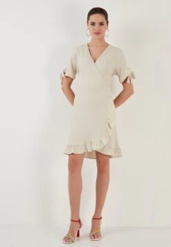 LELA Regular Fit - Jurk - Stone -Lela fc6ca028900643baadb3015d2f148858